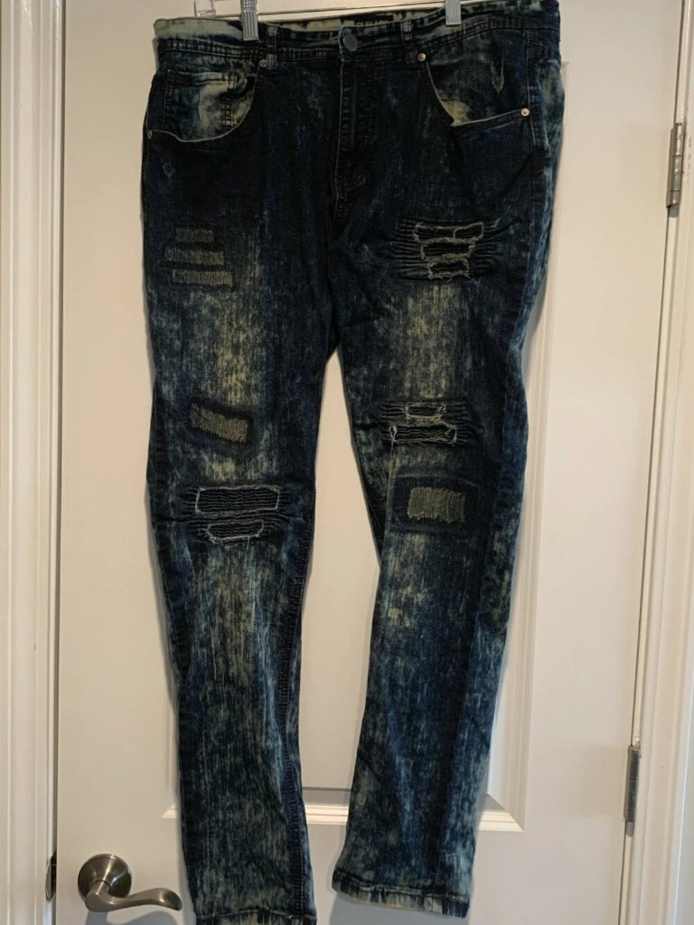 Cj Black Premium Men’s Jeans Skinny Flex 36x32 Distressed
